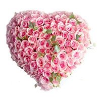 Send Flowers to Bangalore Same Day Delivery : 100 Heart Shape Flowers to Bangalore