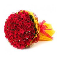 Send Red Roses Bouquet 150 flowers for Rakhi in Bangalore