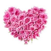 Send Online Flowers to Bangalore : Pink Roses Heart