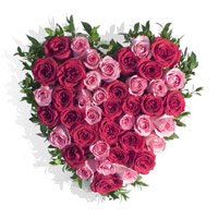 Valentine's Day Flowers to Bengaluru : Pink Red Roses Heart