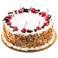 Deliver Online Rakhi with 1 Kg Eggless Heart Shape Black Forest Cakes to Bangalore