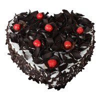 Place order to send 2 Kg Heart Shape Black Forest Cake to Bangalore