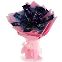 Chocolate Delivery in Bangalore include Dairy Milk Chocolate Bouquet 12 Chocolates for your sister on Friendship Day