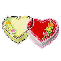 Online Delivery of 3 Kg Double Heart Butter Scotch Strawberry 2-in-1 Cake in Bangalore