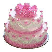 Two Tier Eggless Strawberry Cake Delivery in Bangalore