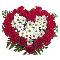 Send White Gerbera Red Roses Heart 50 Flowers to Bengaluru on Friendship Day