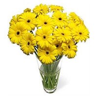 Diwali Flowers Delivery in Bangalore including Yellow Gerbera in Vase 15 Flowers in Bangalore Online
