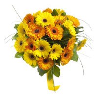 Flowers Delivery in Bangalore. Send Yellow Gerbera Bouquet 36 Flowers in Bangalore
