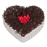 Send 1 Kg Heart Shape Black Forest Cake Delivery to Bangalore