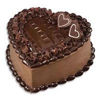 Free Cake Delivery in Bangalore to send 1 Kg Heart Shape Chocolate Truffle Cake