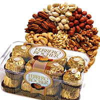 Send 500 gm Mixed Dry Fruits with 16 pcs Ferrero Rocher Chocolates Bangalore on Friendship Day