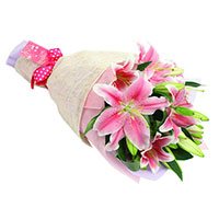 Send Pink Lily Bouquet 3 Stems to Bangalore