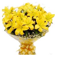 Send Yellow Lily Bouquet 20 Flower to Bangalore on Friendship Day