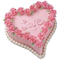 1.5 Kg Love Heart Shape Strawberry Cake Delivery in Bangalore