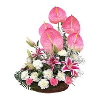 Friendship Day Gift of Mix Flower Basket 18 Flowers in Bengaluru