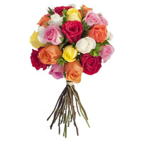 Send New Year Flowers in Bangalore consist of Mixed Roses Bouquet 24 Flowers to Bengaluru