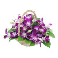 Send Purple Orchids Basket 15 Flower to Bengaluru on Friendship Day