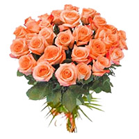 Send Peach Roses Bouquet 24 Flowers to Bangalore Online