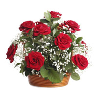 Send Red Roses Basket 18 Flowers Online 