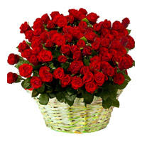 Valentines Day Flowers to Bangalore - 36 Red Roses Basket in Bangalore