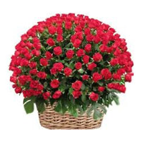 Order Online Red Roses Basket 200 Flowers to Bangalore on Rakhi