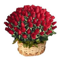 Send Red Roses Basket 100 Flowers to Bangalore on Rakhi