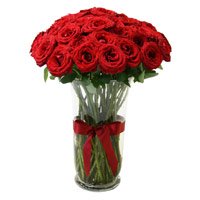 Valentine Roses to Bangalore - 24 Red Roses in Vase