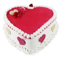 Send 3 Kg Heart Shape Strawberry Cake to Bangalore