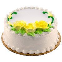 New Year Cakes to Bangalore From 5 Star Hotel consisting 1 Kg Eggless Vanilla New Year Cakes to Bengalurul